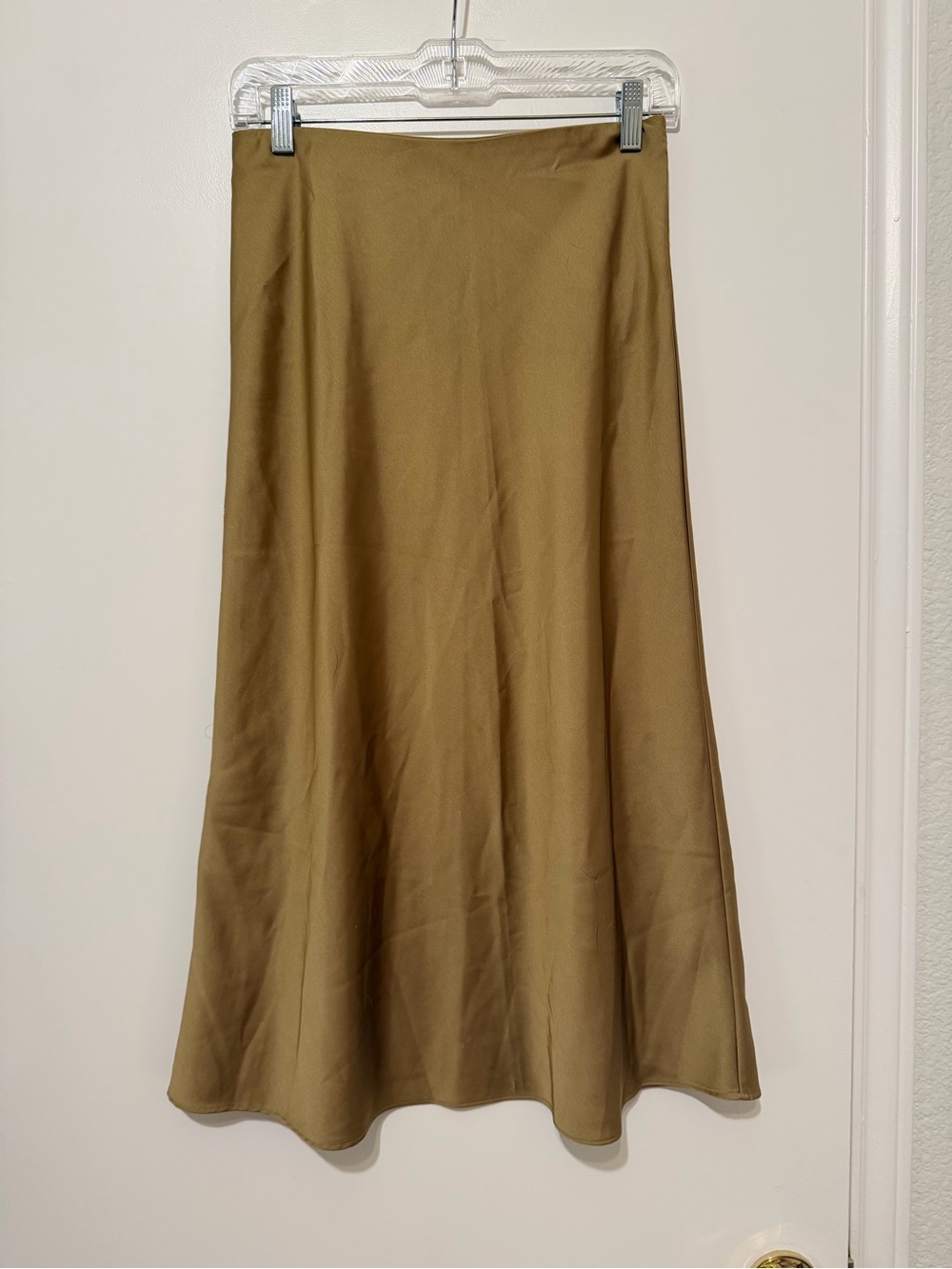 J.Crew Gwyneth Satin Slip Midi Skirt Camel Gold Taupe XS